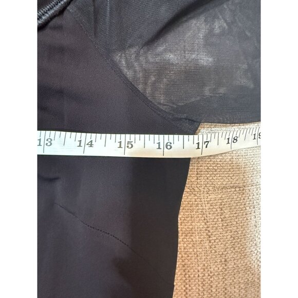 NWT The Kooples‎ Black Long Bardot Jersey Dress Tulle Sleeves Side Slit US 8 - Picture 8 of 13